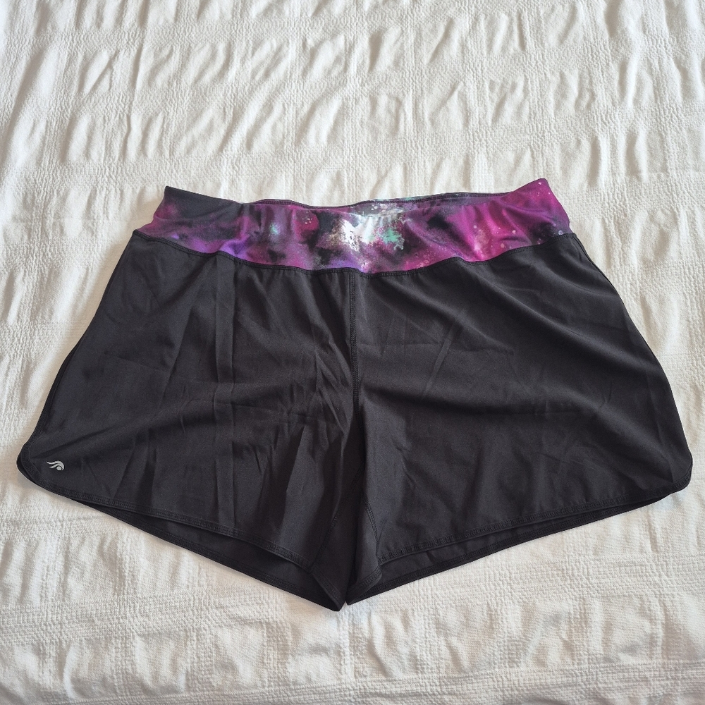 Ideology women's 2X black shorts with liners cosmic top waist band VGUC
